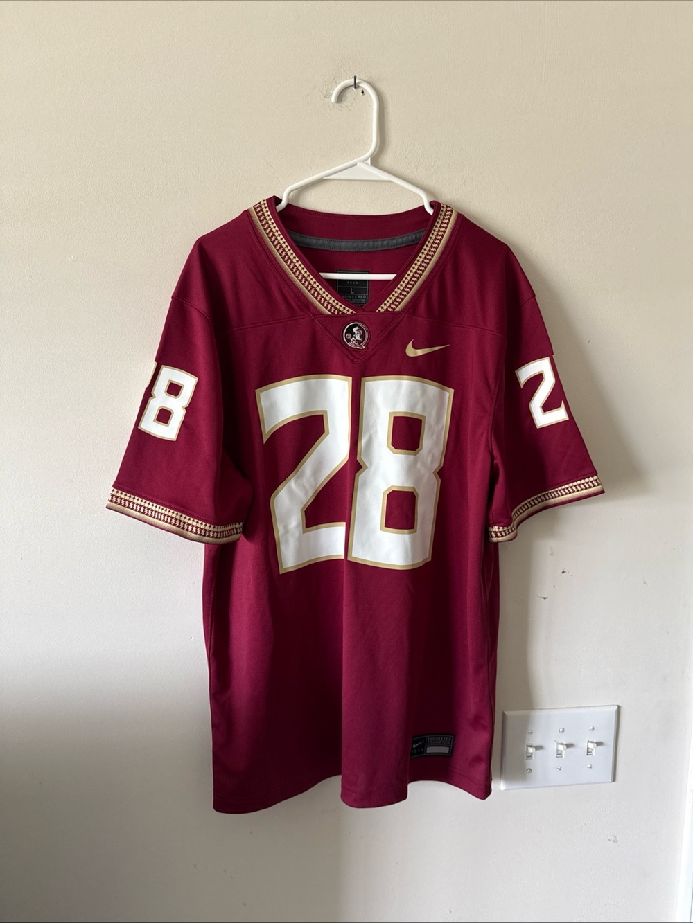 Men's Nike Warrick Dunn #28 Florida State Seminoles NCAA Jersey Sz L - RARE